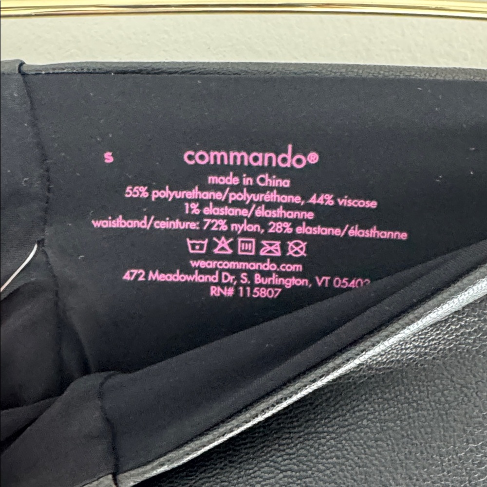 Commando Control Top Faux Leather Leggings - Black - Picture 2 of 5